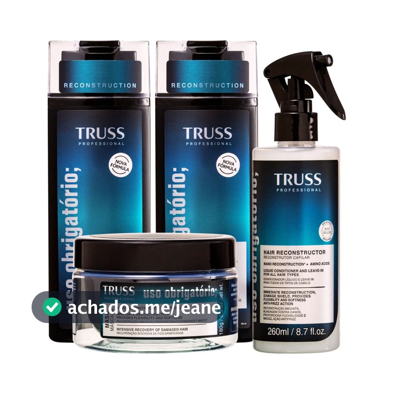 Truss Uso Obrigatório Kit Shampoo + Condicionador + Mascara + Uso Obrigatório Reconstrutor