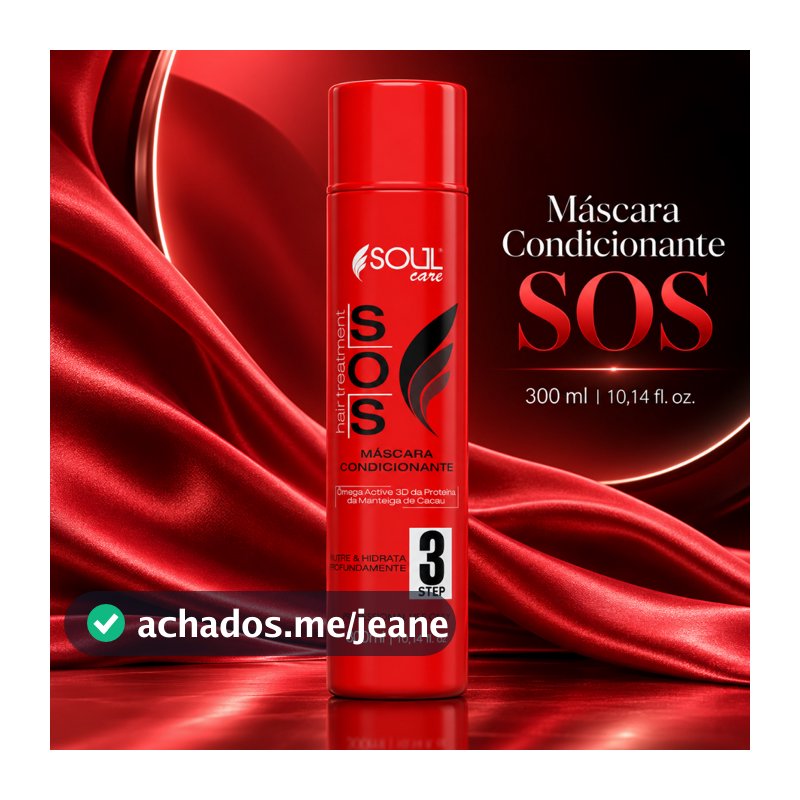 Máscara SOS Cauterização Capilar Reconstrução Pós-Química 300g Reparador de Pontas Profissional