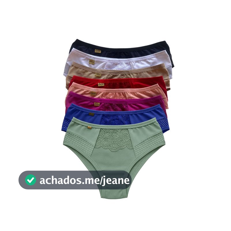 Kit Calcinha Cintura Alta Pós Parto Gestante Renda Lingerie Feminina Forro 100% Algodão