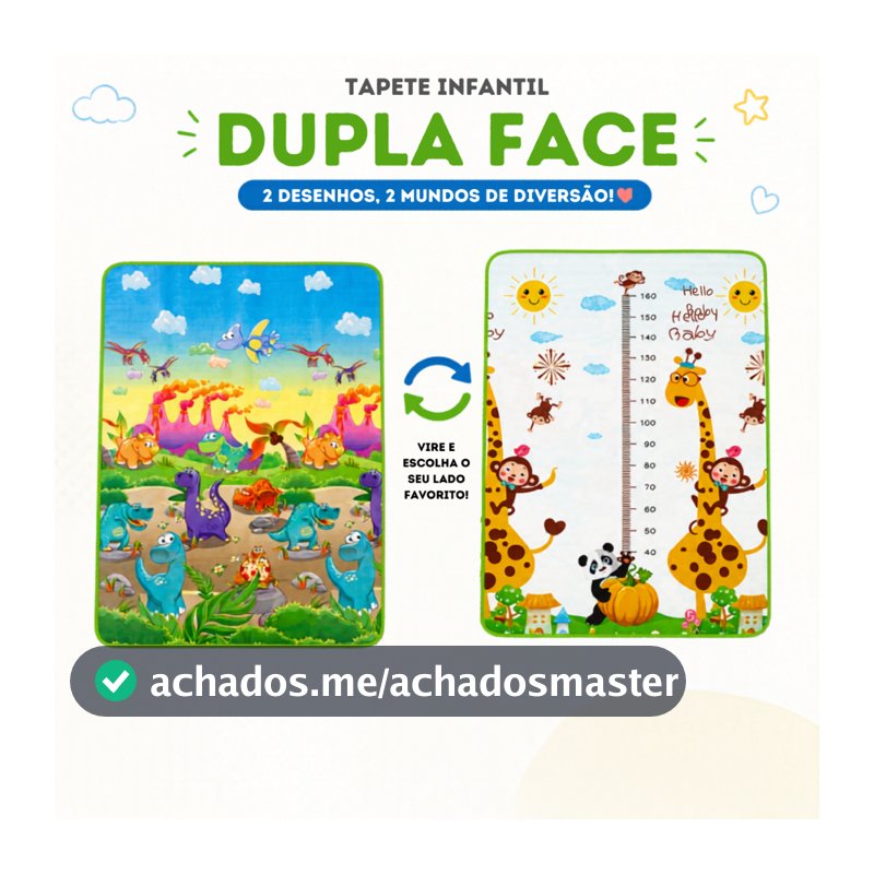 Tapete Infantil Térmico Dupla Face XPE Best Sling - Dobrável para Atividades Educativo Tapetinho Lavável