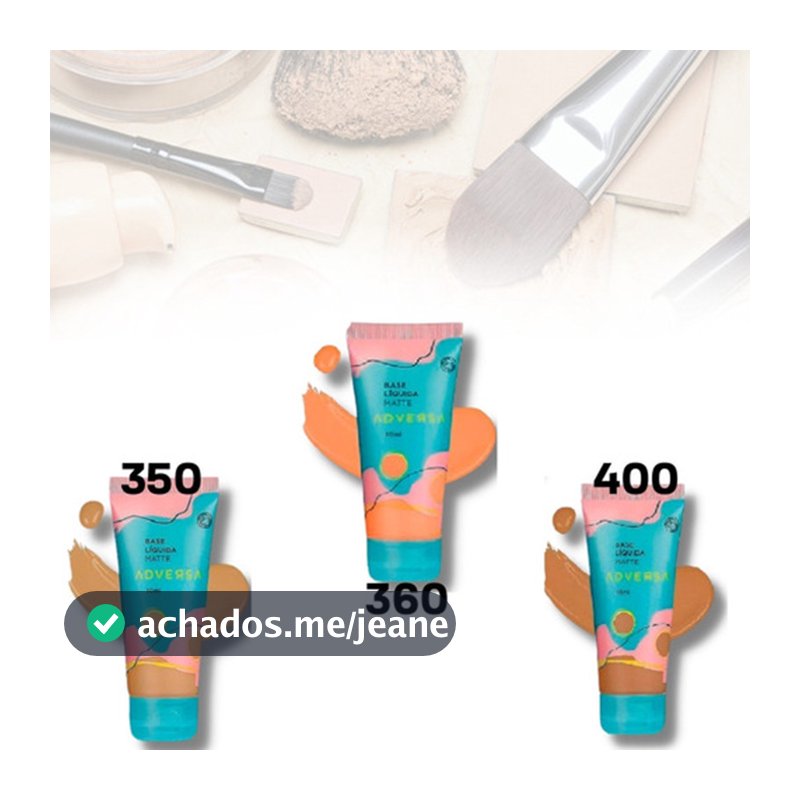 Base Líquida Matte Vegana Adversa Tons Médios - O Tom Tons Medios