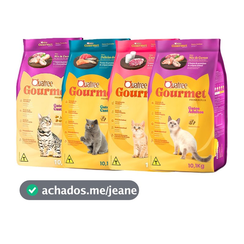 Ração Quatree Gourmet Gatos 10,1Kg