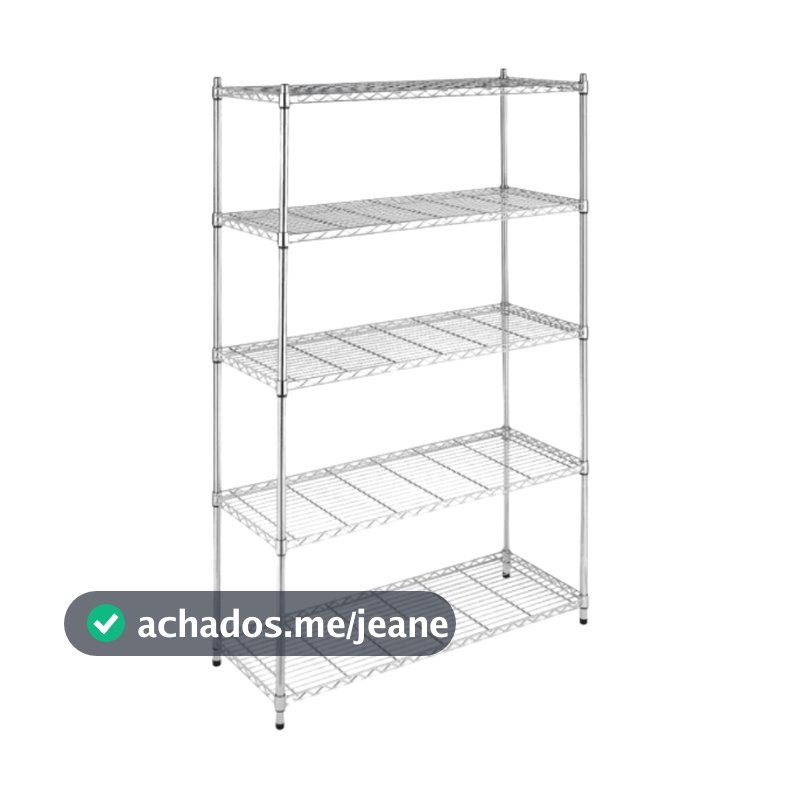 Estante 5 Prateleiras Ajustaveis Aço Cromado | Comercial | Residencial | 181 A x 90 L x 36 P