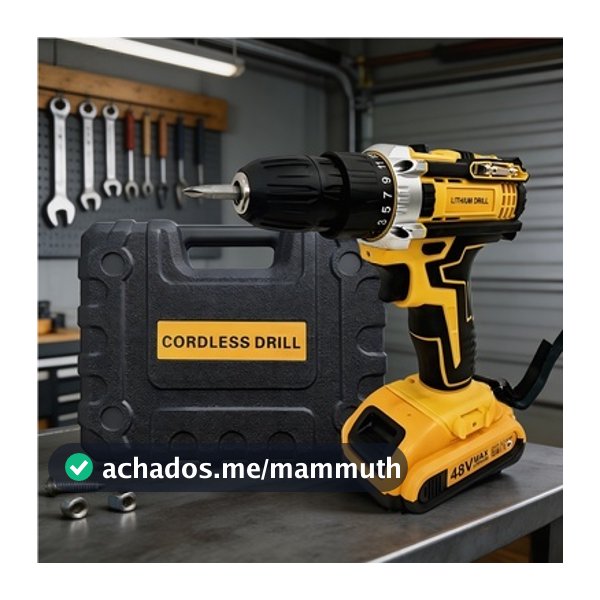Parafusadeira Furadeira Furadeira Sem Fio 48V Dupla Bateria Alta Autonomia Kit Completo Profissional