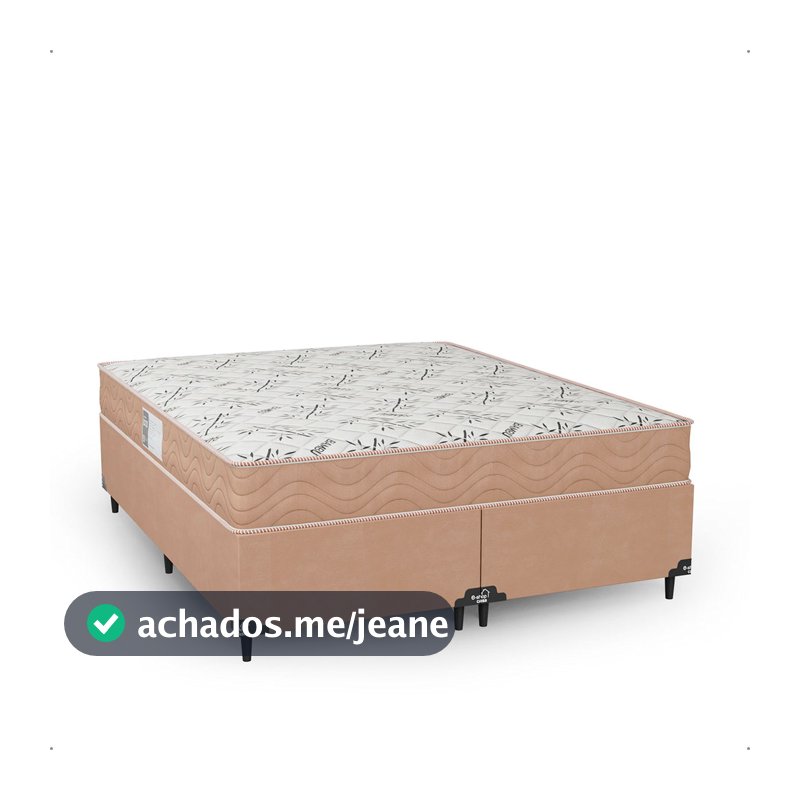 Cama Box Queen Bipartido + Colchão D33 One Face - Suede Bege
