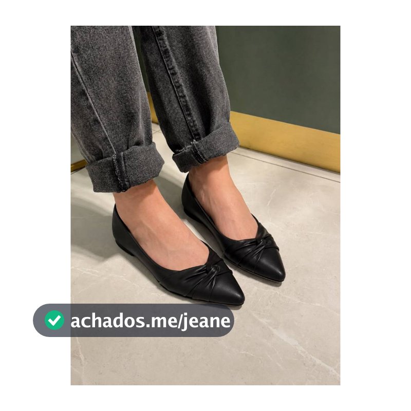 Sapatilha Feminino Bico Fino Napa Nó Lateral Maitê Love Shoes 34 Ao 40