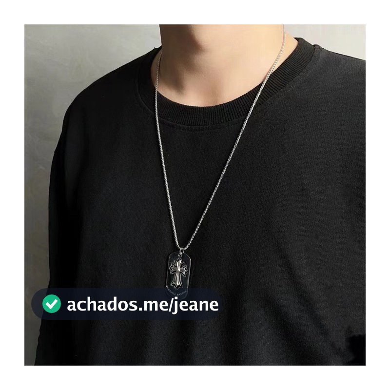 Colar de cruz tendência da moda neutra corrente de clavícula pingente quadrado casal colar de personalidade descolado