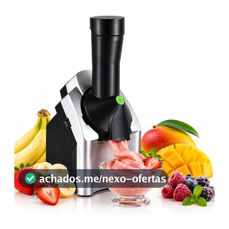 Sorveteira Elétrica 110V/220V Sorvete Natural de Frutas Cremoso Vegano