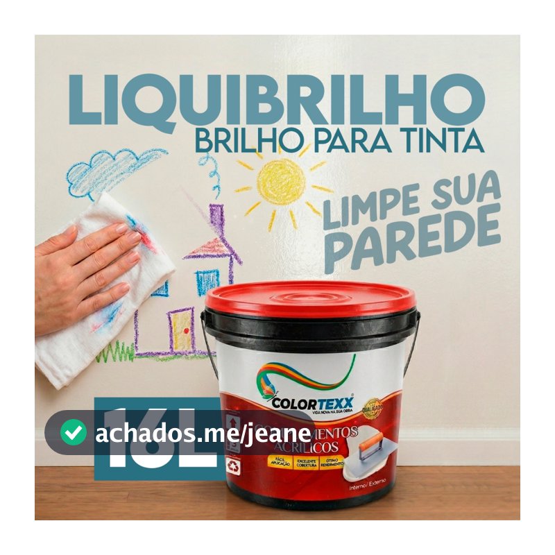 LiquiBrilho Parede Lavável 16L - Superfície Impermeável e fácil de limpar Aplicação Após a Tinta