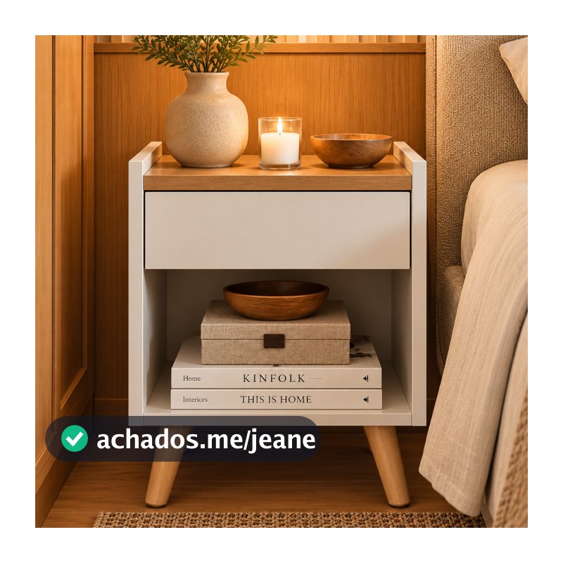 Mesa de Cabeceira Criado Para Quarto Organizador Moderno Retrô Luxo Easy Premium ByHouse