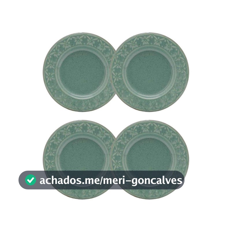 Jogo de 4 Pratos Sobremesa 20 Cm Oxford Mendi Malaquita