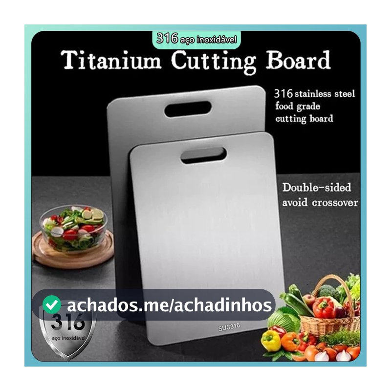 Tábua De Corte 316 Aço Inoxidável Antibacteriana À Prova De Mofo 46 Cm Tábua De Cozinha