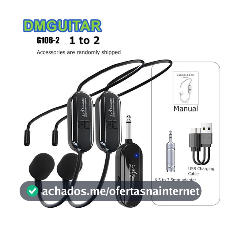 G106 2.4G Head-Mounted Microfone De Lapela Sem Fio Fone De Ouvido Para Alto-Falante Amplificador De Voz Professor Ensino