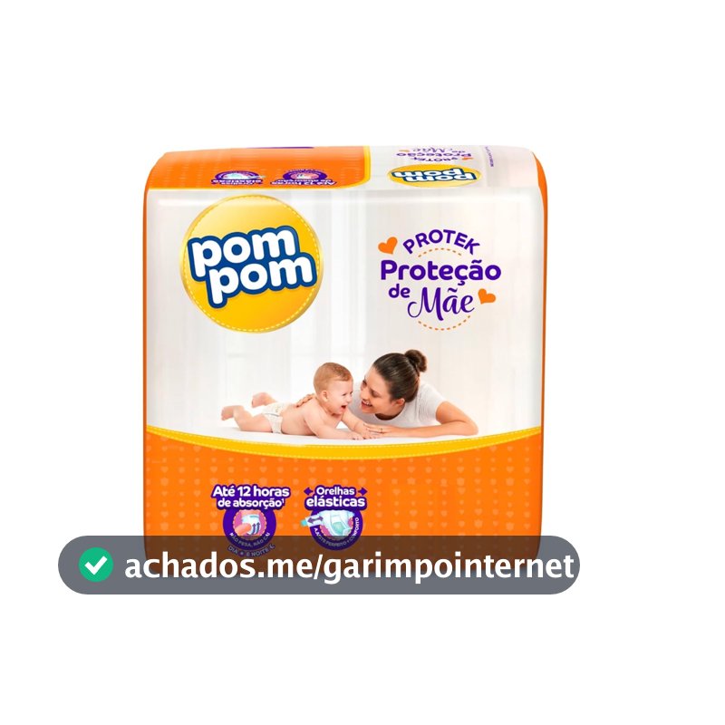 Fraldas Descartáveis Pom Pom Derma Protek Jumbo