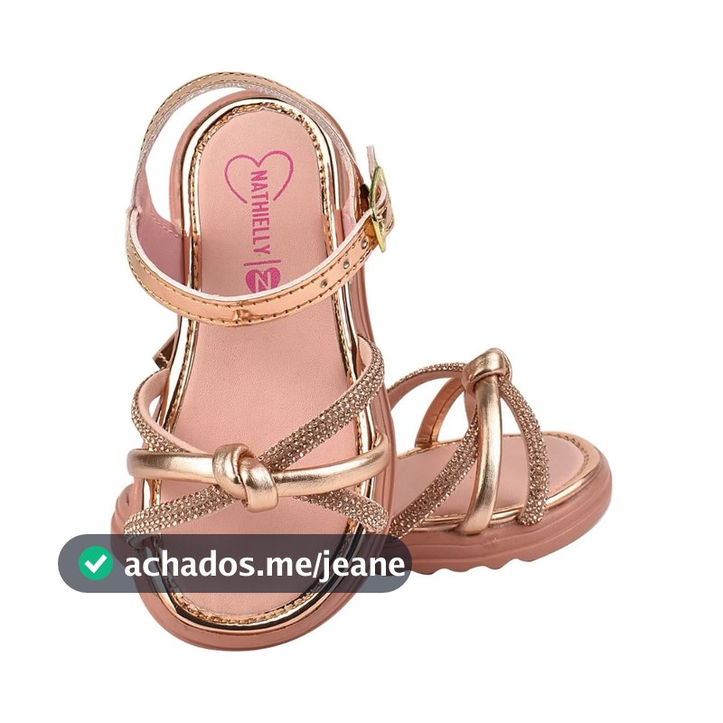 SANDÁLIA INFANTIL PARA MENINAS TIRA STRASS BRILHO ANTIDERRAPANTE