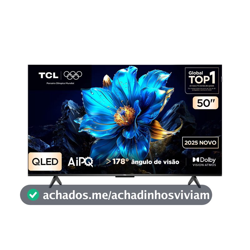 Smart TV 50 50P7K 4K QLED UHD 60Hz com Sistema Operacional Google TV TCL