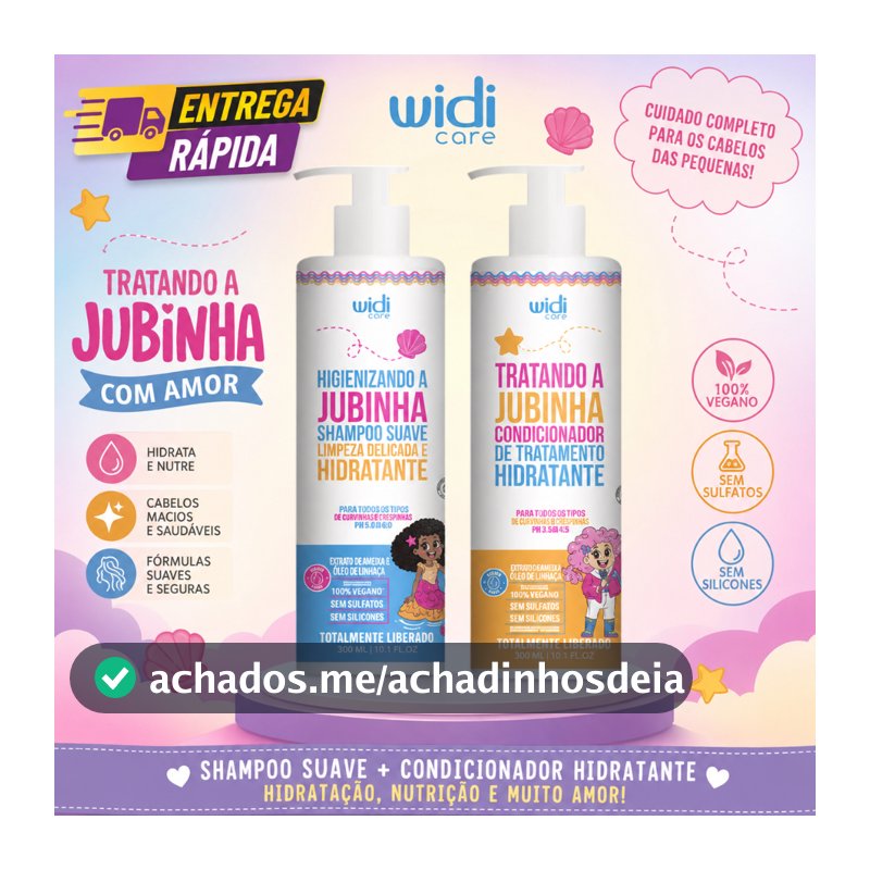 Kit Jubinha Shampoo 300ml + Condicionador 300ml Widi Care