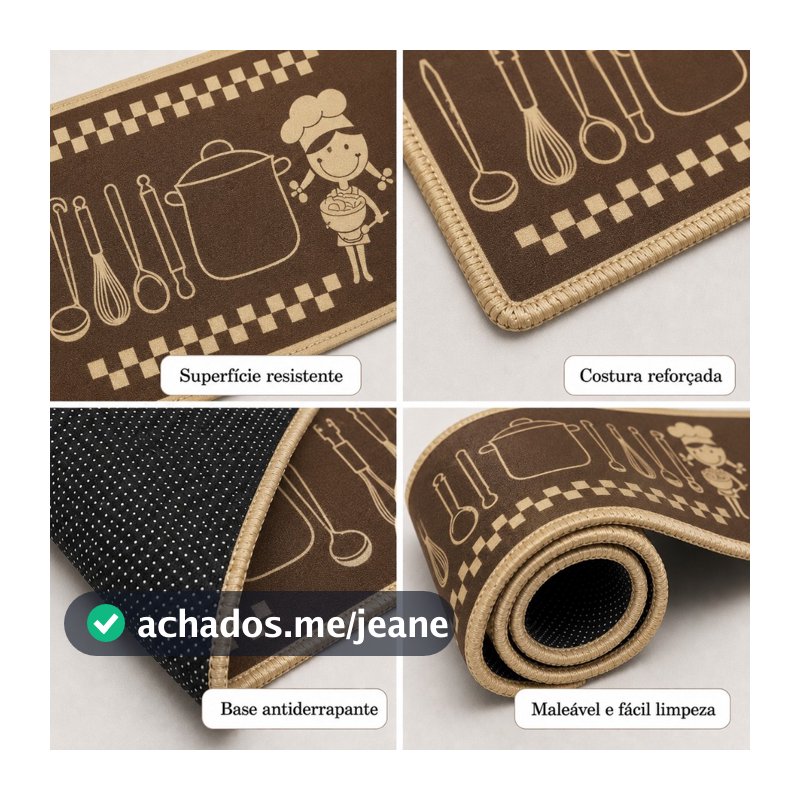 Jogo De Tapete Passadeira Cozinha Belga Emborrachado Antiderrapante