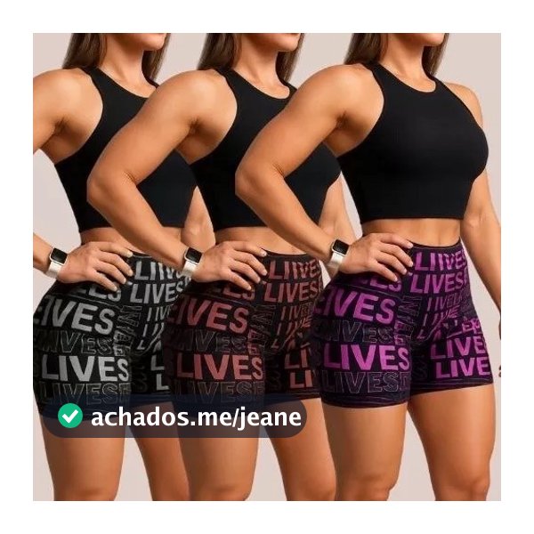 Kit 3 Shorts Feminino Suplex Fitness Meia Coxa Academia Crossfit Degrade Verão