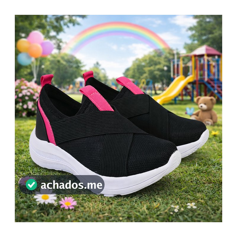 Tenis Calce Facil infantil Menina Escolar Elastico Confortavel