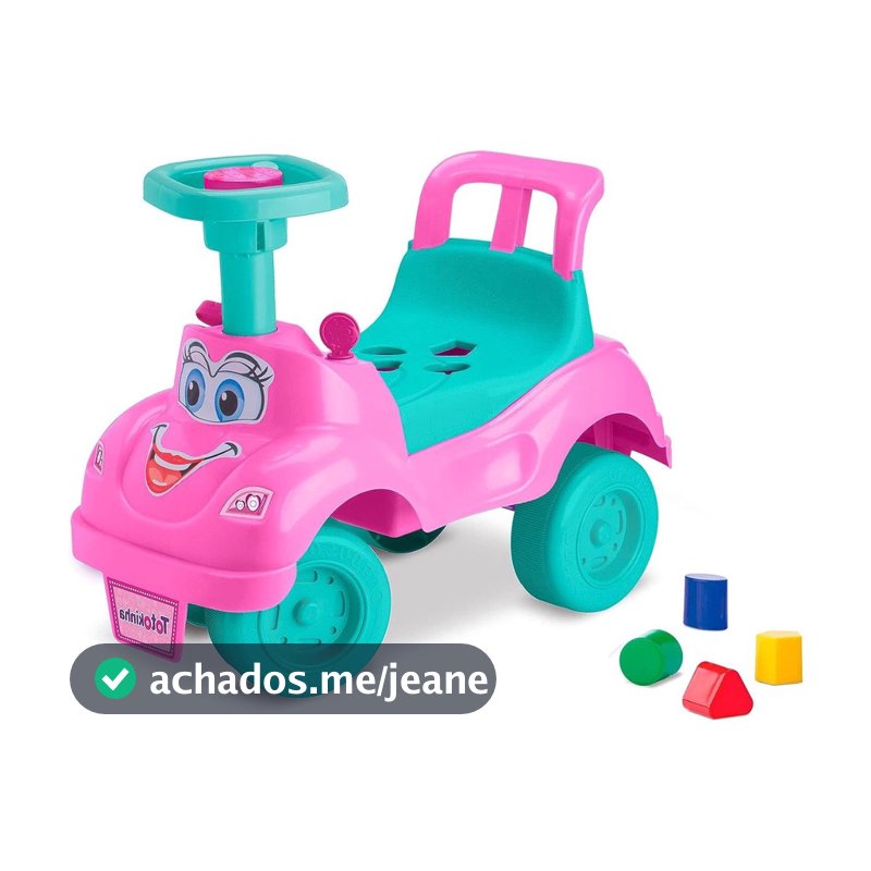 Totokinha Clássica Rosa Cardoso Toys Carrinho Infantil de Montaria com Formas 18 Meses