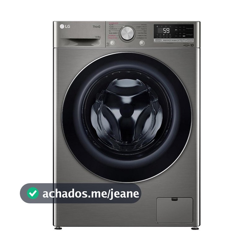 Lava & Seca 14 Kg LG Smart com Inteligência Artificial AIDDT Inox Look com 13 Programas de Lavagem - CV5014PC4