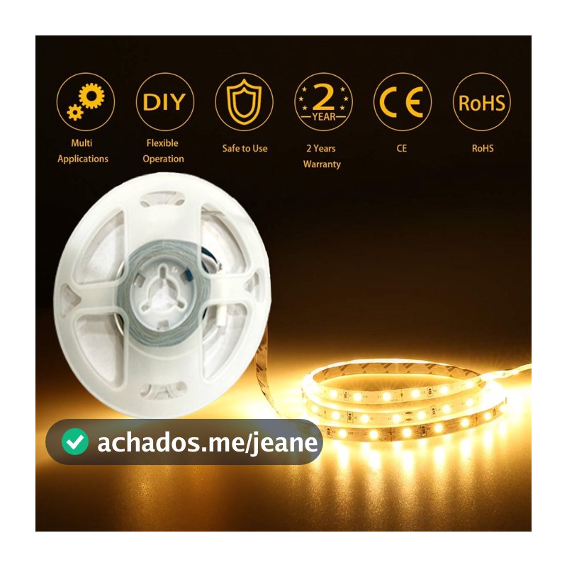 Fita LED Alimentada Por Bateria-De Iluminação Flexível SMD2835 Em 50 Cm A 5 M Com Opções Brancas E Quentes