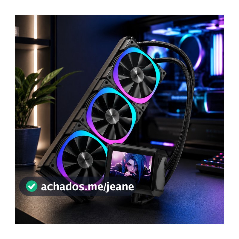Water Cooler 360mm para Processador PC Gamer RGB LCD 3 Ventoinhas DELTA-CW360LCD