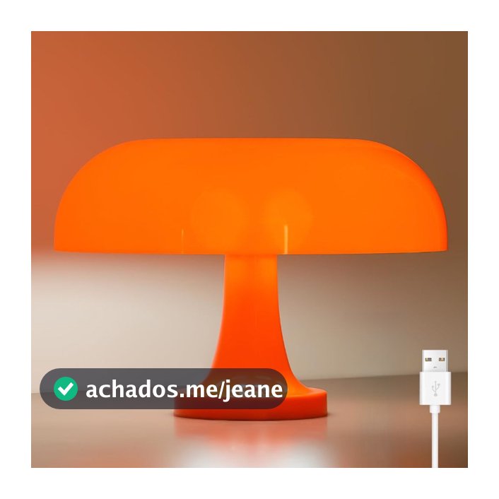 Abajur de Led Cogumelo Luminária Retrô USB para Estudo Quarto Sala Decoração Vintage