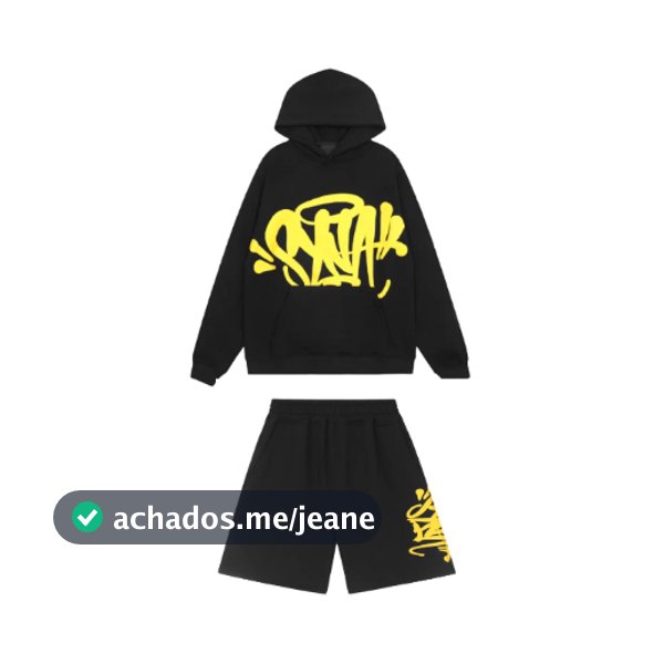 Conjunto SYNA WORD Preto e Amarelo Streetwear UrbanCulture