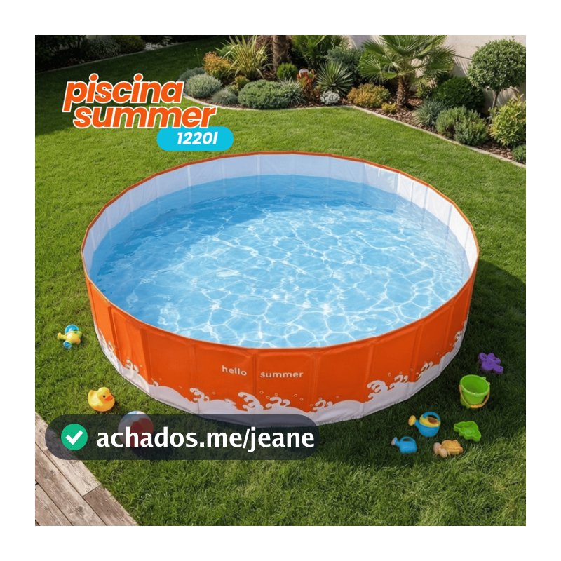 Piscina Circular de 1220L Resistente Dobrável de Fácil Montagem Portátil para Cianças Lona Reforçada
