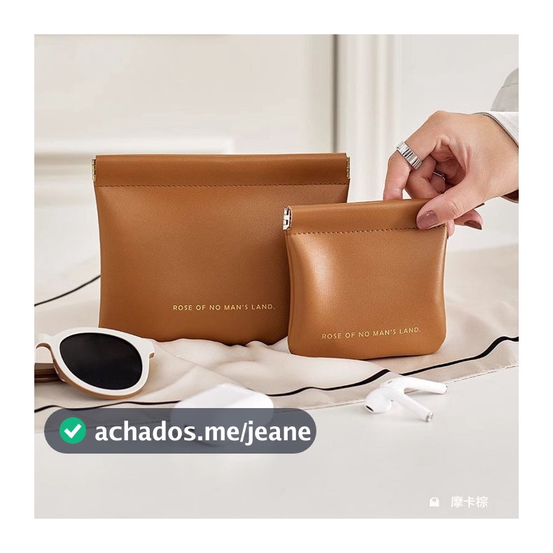 Bolsa Portátil de Moedas e Fones - Nova PU com Fechamento Simples Mini