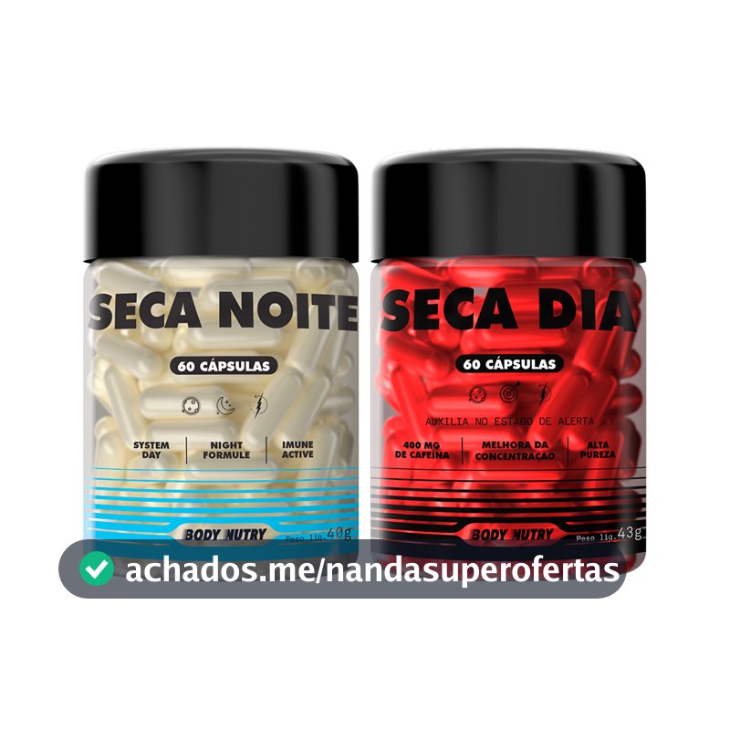 Kit Seca Dia Termogênico + Seca Noite 60 Cápsulas Energia Diária, Natural, Cafeína, L-Carnitina e Magnésio - Body Nutry