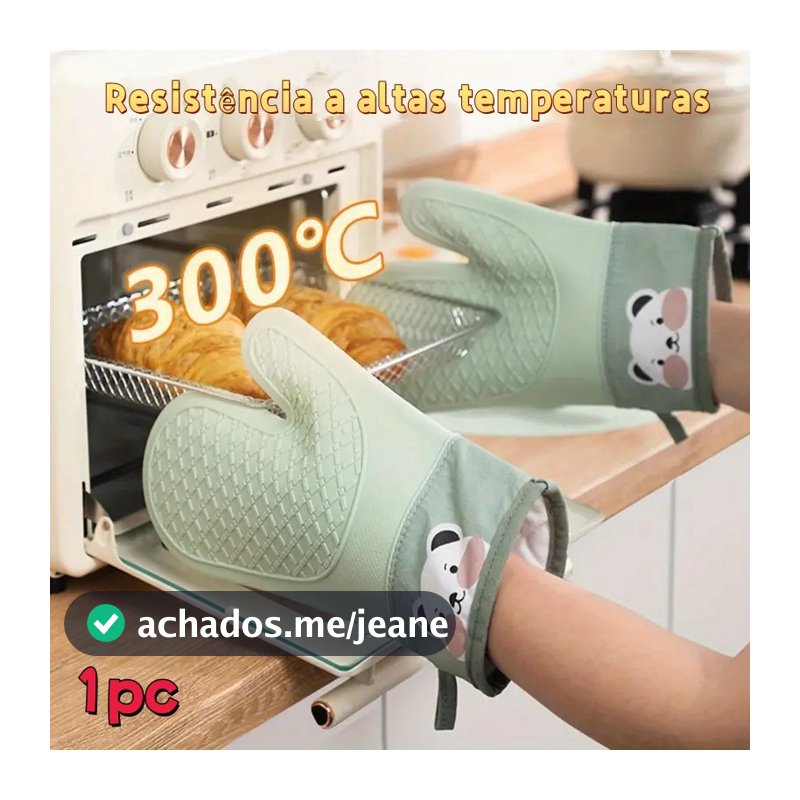 Luva Térmica De Forno E Fogão Para Cozinha Em Silicone Com Forro