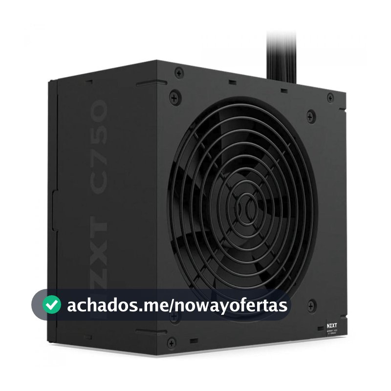 Fonte NZXT C750 Bronze, 750W, 80 Plus Bronze, PFC Ativo, ATX 3.1, Preto, PA-7B3BB-US