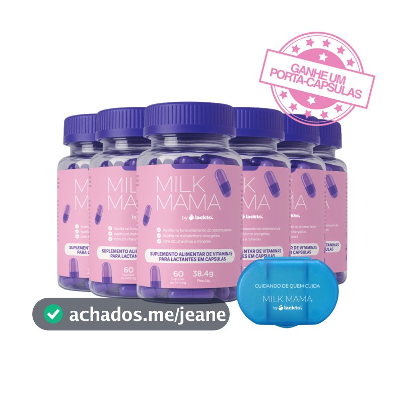 Multivitamínico para Gestante, Lactante e Pós-Parto | 60 Cápsulas 20 Nutrientes | Milk Mama - 6 Unidades