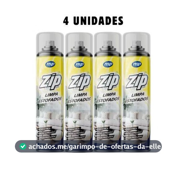 Espuma Spray Zip Clean 300ml Limpa a Seco Sofá, Estofado, Banco de Carro Limpeza Profunda