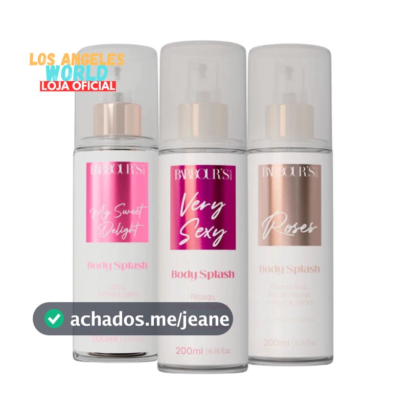 Kit 3 Body Splash Delight Very Sexy Roses 200ml Barbours