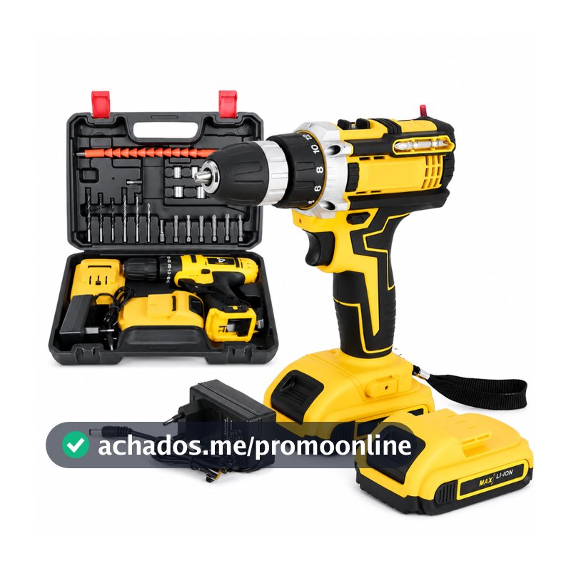 Parafusadeira Furadeira 48V 2 Baterias Com Maleta e Acessórios Completo IDALI LIFE
