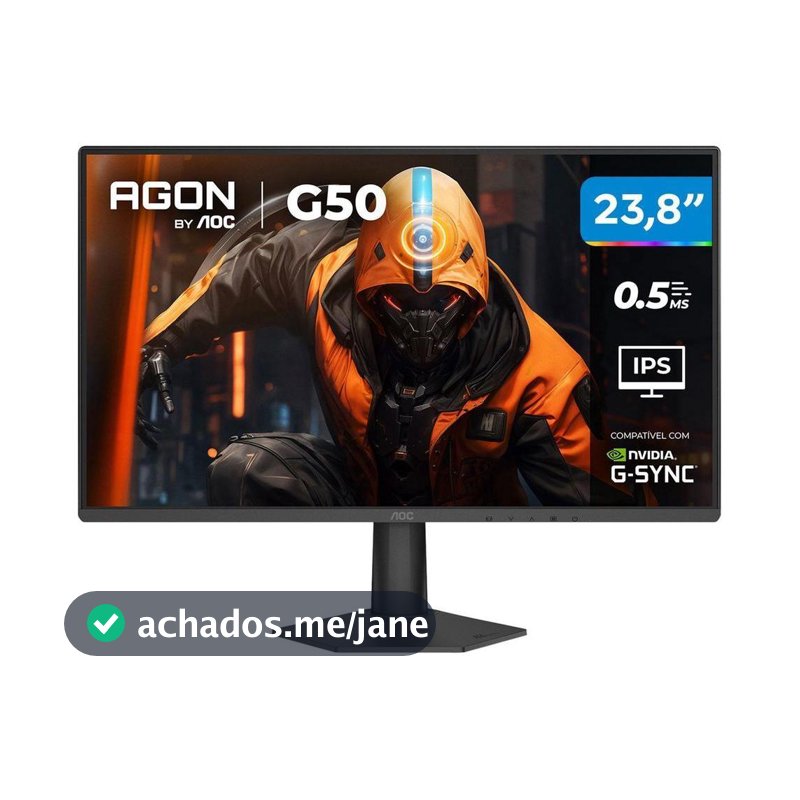 Monitor Gamer AOC 23,8" Full HD 144Hz Agon G50 IPS 0,5ms 24G50F/57 HDMI DisplayPort G-Sync