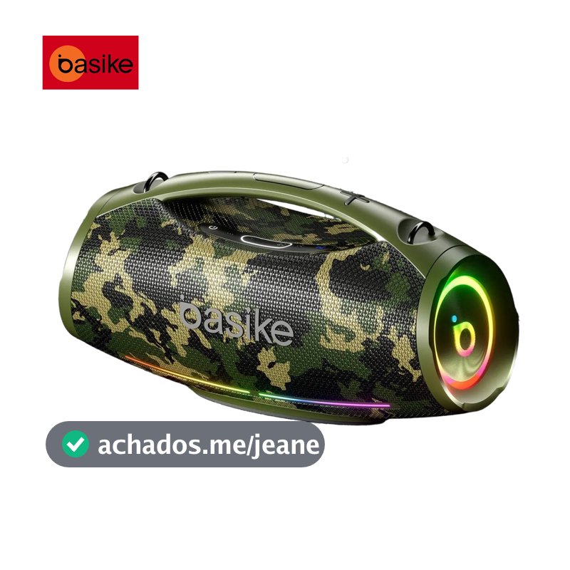 Caixa de Som Bluetooth Basike 200W Boombox 30000mAh IPX6 À Prova D'água RGB TWS Bass Boost 36h Festa Portátil