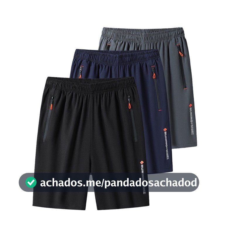 KIT 3  Bermudas Dry Fit de Alto Padrão Premium Casual Academia e Treinamento Externos e Internos