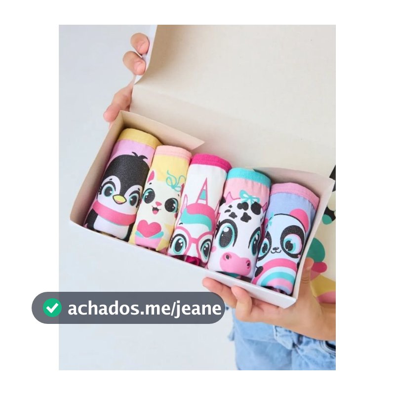 kit 5 Calcinhas Infantil Cobre Bumbum 100% Algodão – Confortinho Kids”.