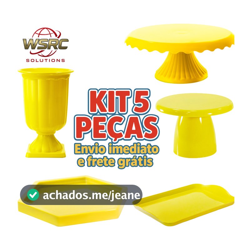 Kit Mesa Decorada Luxo 5 Peças para Festa – Suporte de Bolo, Bandejas Decorativas e Vaso Ornamental