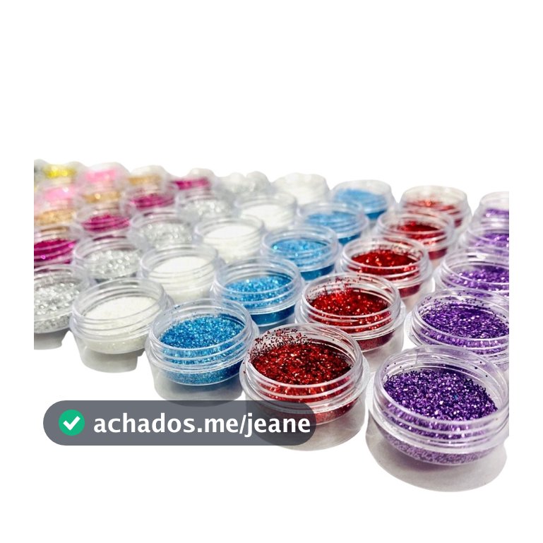 kit 12 Potinhos de Glitter Flocado Extra Fino 2 Gramas