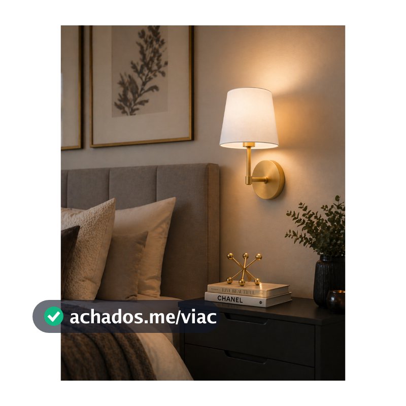 Luminária De Parede Arandela Lumi Minimalista Moderno Ideal  quarto cabeceira elegante sala corredor