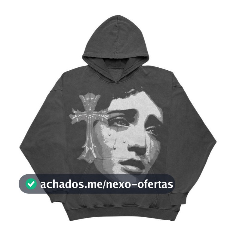 Saint Tears Cruz Moletom Masculino Santa Y2K Canguru Streetwear Unissex Feminino 100% Algodão