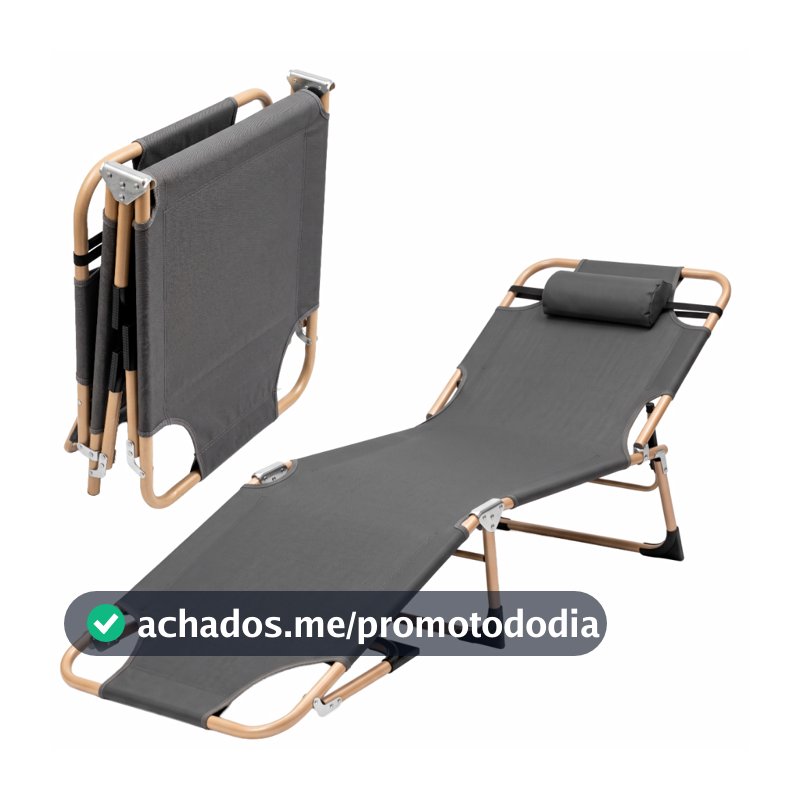 Espreguiçadeira Dobrável Reclinável 3 Posições Cadeira de Praia Camping Piscina Tecido Oxford 600D até 120kg