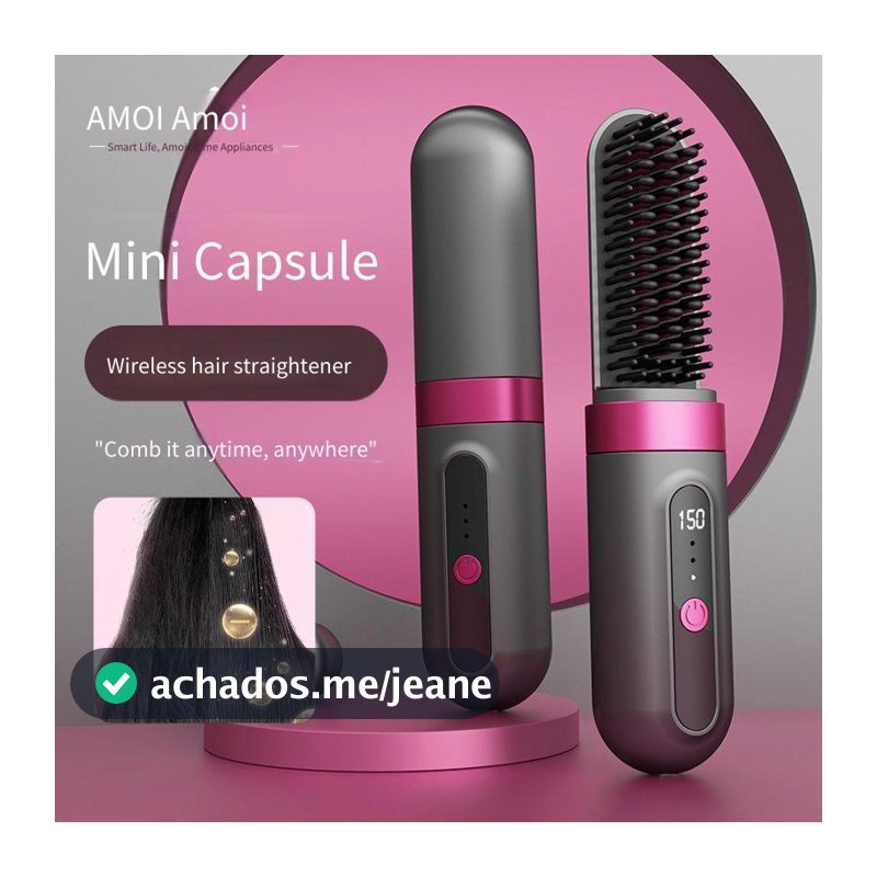 Pente alisador de alta qualidade, sem fio, recarregável, pente de corte de cabelo, íon negativo, não machuca o cabelo, c