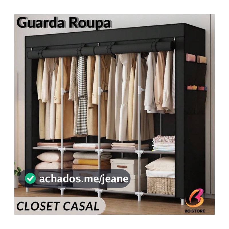 Guarda Roupa Dobrável Armário Organizador Multiuso Roupeiro Cabideiro Sapateira